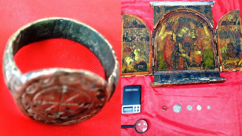 Θεσσαλονίκη: Συνελήφθη 35χρονος αρχαιοκάπηλος – Είχε στο σπίτι του δαχτυλίδι με διάκοσμο βυζαντινής εποχής, αγιογραφία και νομίσματα