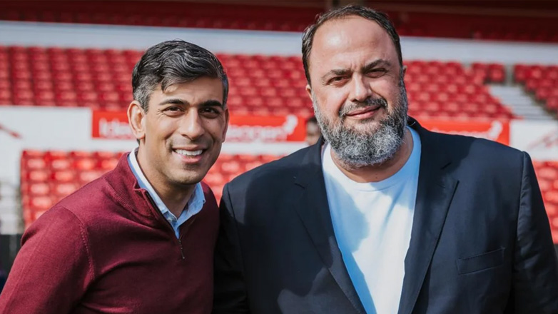 Νότιγχαμ Φόρεστ: Ο Βαγγέλης Μαρινάκης υποδέχθηκε τον Βρετανό πρωθυπουργό, Ρίσι Σούνακ στο «City Ground»