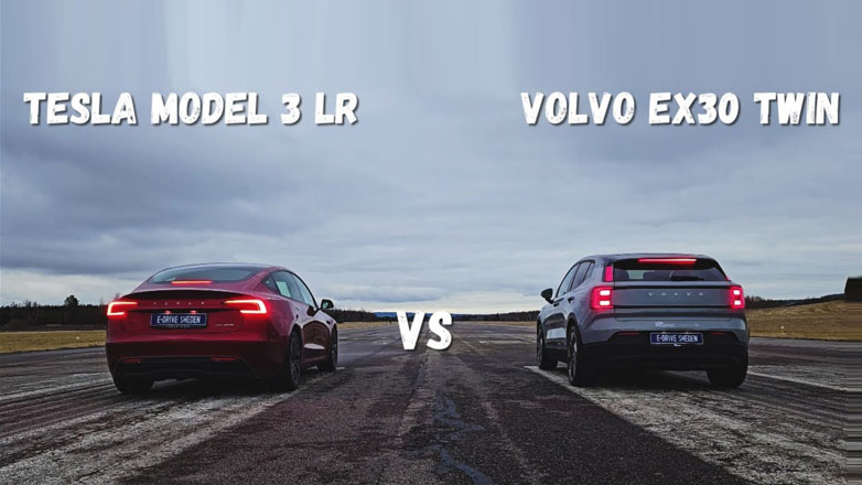 Volvo EX30 ταπεινώνει Tesla Model 3 Long Range σε κόντρα επιτάχυνσης