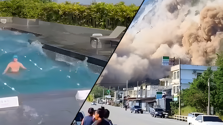 Βίντεο που κόβουν την ανάσα από τον σεισμό-μαμούθ στην Ταϊβάν