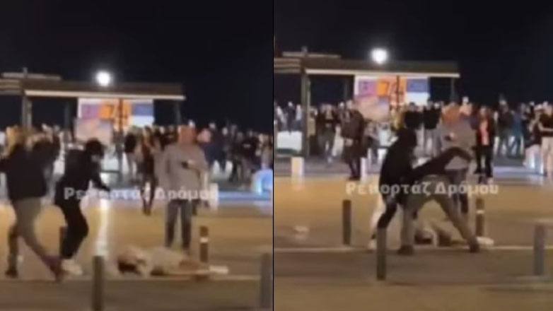 Βίντεο ντοκουμέντο: Η στιγμή της άγριας επίθεσης σε νεαρό στην πλατεία Αριστοτέλους