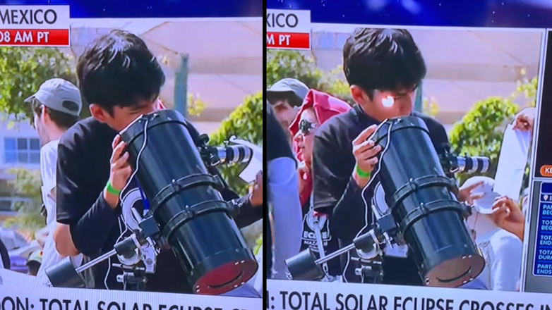 Παρακολούθηση της έκλειψης με τηλεσκόπιο