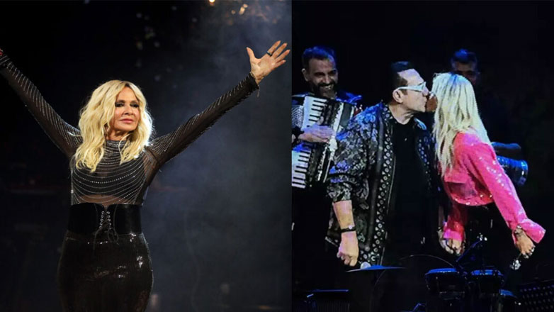 Η Άννα Βίσση και ο Λευτέρης Πανταζής αντάλλαξαν ένα φιλί στο στόμα πάνω στη σκηνή