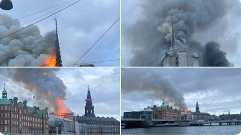 Κοπεγχάγη: Καταστράφηκε από πυρκαγιά το ιστορικό παλιό χρηματιστήριο της πόλης