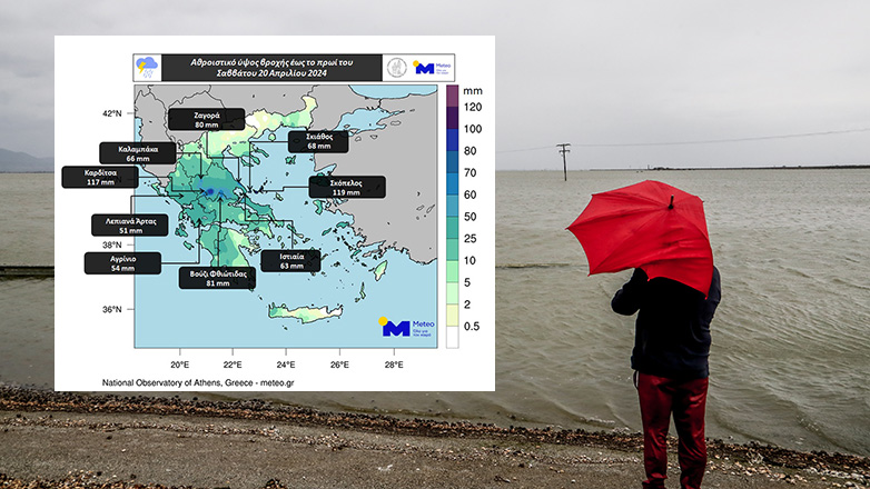 Σε Σκόπελο και Καρδίτσα καταγράφηκαν τα μεγαλύτερα ύψη βροχής
