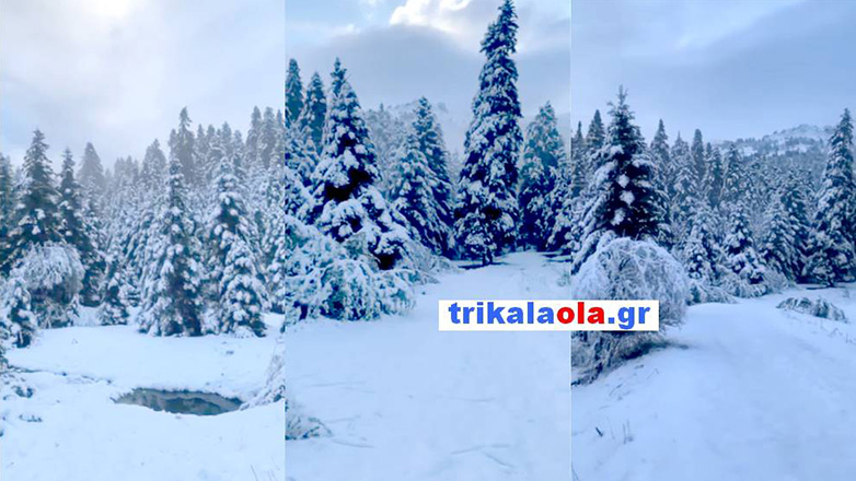 Χιόνια και στα Τρίκαλα