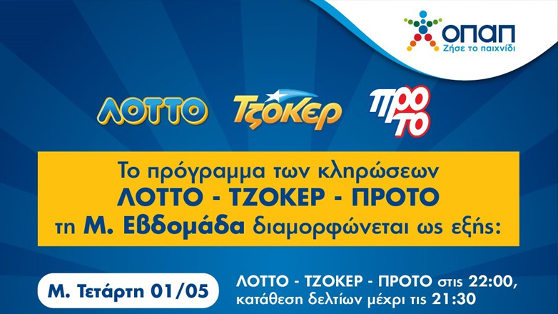 Πώς λειτουργούν τα καταστήματα ΟΠΑΠ τη Μεγάλη Εβδομάδα – Τι αλλάζει στις κληρώσεις ΤΖΟΚΕΡ, ΛΟΤΤΟ και ΠΡΟΤΟ