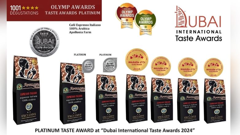 APOLLONIA FARM: Πλατινένιο βραβείο για τον καλύτερο καφέ του κόσμου στα Dubai Taste Awards 2024