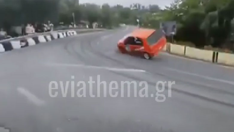 Εύβοια: Τρομακτική ανατροπή αγωνιστικού οχήματος στην ανάβαση Κύμης