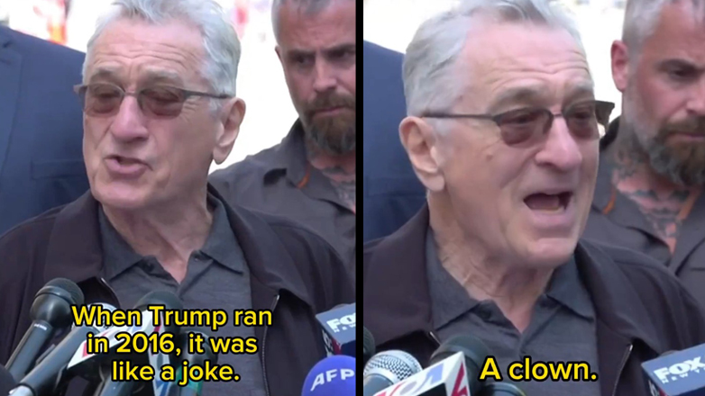 «Είναι ένας κλόουν»: Ρόμπερτ Ντε Νίρο κατά Ντόναλντ Τραμπ μπροστά από το δικαστήριο της Νέας Υόρκης