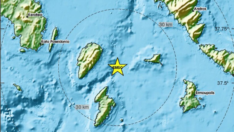 Σεισμός 4,3 Ρίχτερ ανοικτά της Σύρου