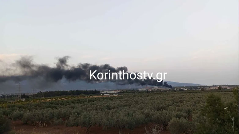 Πυρκαγιά στον καταυλισμό Ρομά στα Εξαμίλια Κορινθίας