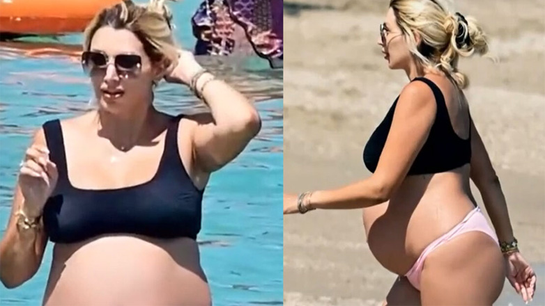 Κωνσταντίνα Σπυροπούλου: Για μπάνιο στη Βουλιαγμένη μια ανάσα πριν από τον τοκετό