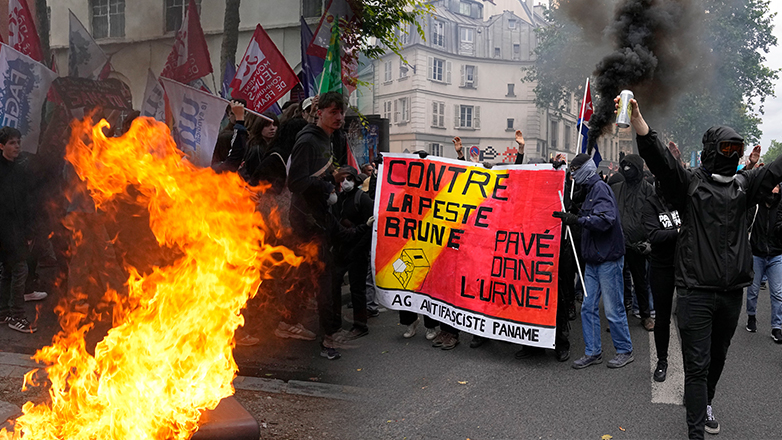 Eκατοντάδες χιλιάδες Γάλλοι διαδηλώνουν κατά της Ακροδεξιάς