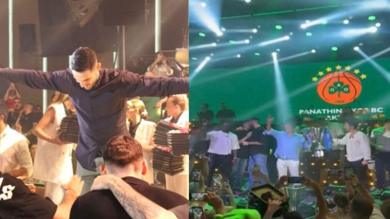 Παναθηναϊκός: Το ξέφρενο γλέντι και τα ζεϊμπέκικα των πρωταθλητών στην πίστα στον Κωνσταντίνο Αργυρό