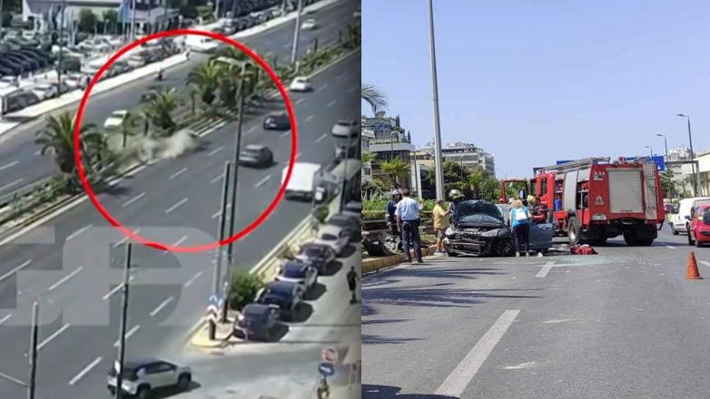 Σοκαριστικό τροχαίο στη Λεωφόρο Συγγρού – ΙΧ έκανε τούμπες μετά από σκασμένο λάστιχο