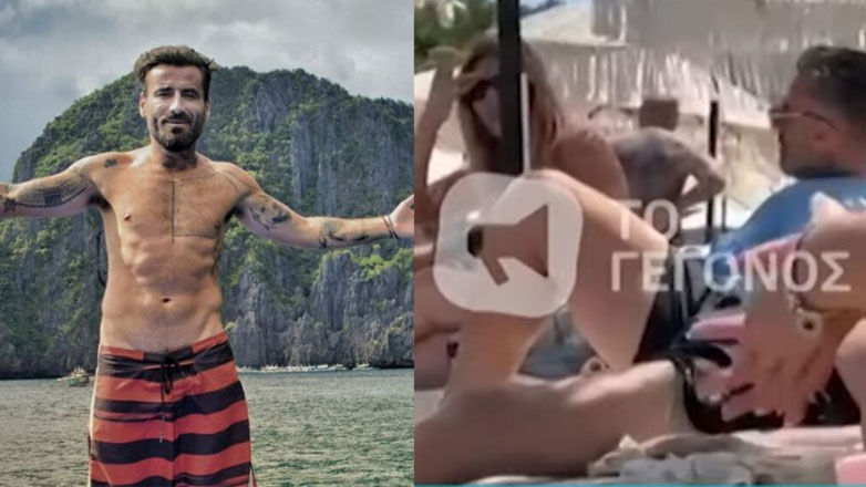 Γιώργος Μαυρίδης: Με εντυπωσιακή παρουσία στο πλευρό του σε παραλία της Χαλκιδικής