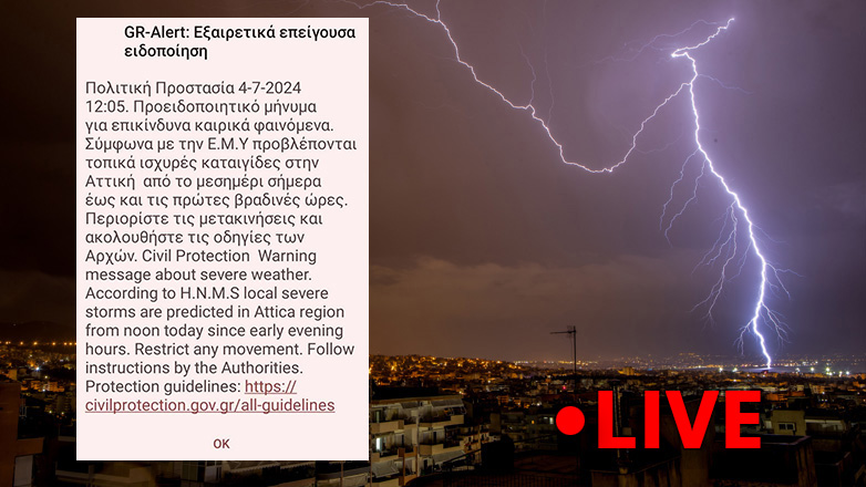 Η εξέλιξη της καταιγίδας στην Αττική από την κάμερα της «Ζούγκλας»