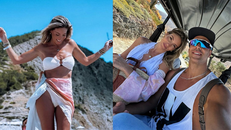 Η Αθηνά Οικονομάκου φωτογραφίζει τον Bruno Cerella στις διακοπές τους