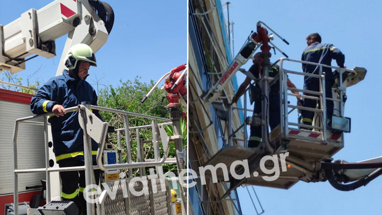 Επιχείρηση απεγκλωβισμού ατόμου μετά από φωτιά σε πολυκατοικία στη Χαλκίδα