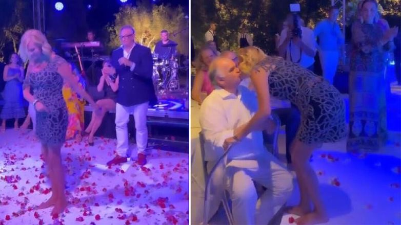 Έμη Λιβανίου: Χορεύει ζεϊμπέκικο ξυπόλυτη και δίνει ένα τρυφερό φιλί στον εφοπλιστή Πέτρο Παππά