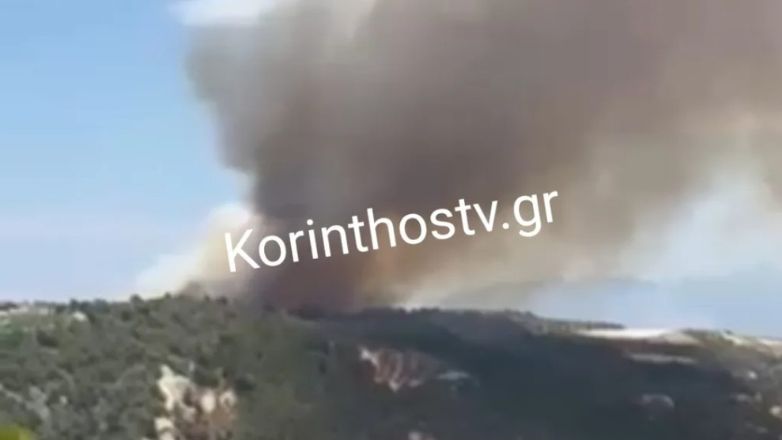 Mεγάλη πυρκαγιά στην Κόρινθο – Καίει δασική έκταση