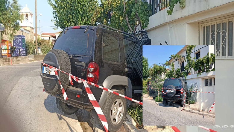 Τρελή πορεία ΙΧ, κατέληξε στην αυλή σπιτιού