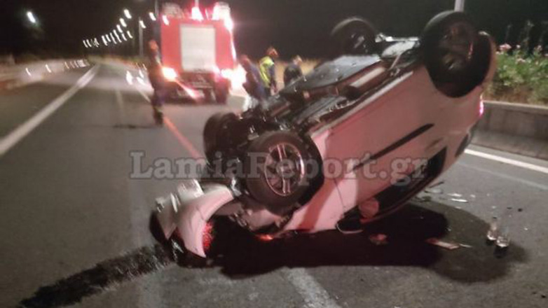 Ράχες: Αυτοκίνητο έφερε τούμπες στην Εθνική Οδό