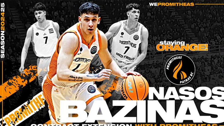 Μπάσκετ: Έως το 2029 στον Προμηθέα ο Μπαζίνας