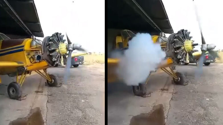 Δοκιμή στον κινητήρα ενός αεροσκάφους