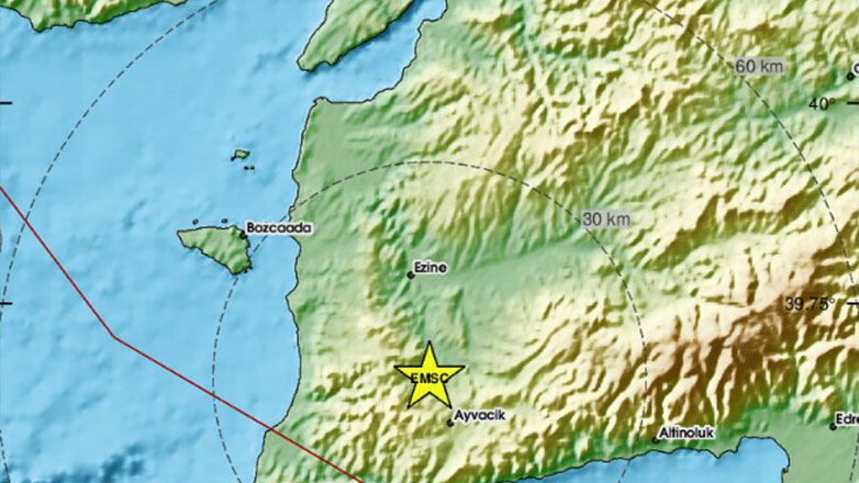 Σεισμός μεγέθους 4,7 Ρίχτερ κοντά στο Τσανάκαλε της Τουρκίας