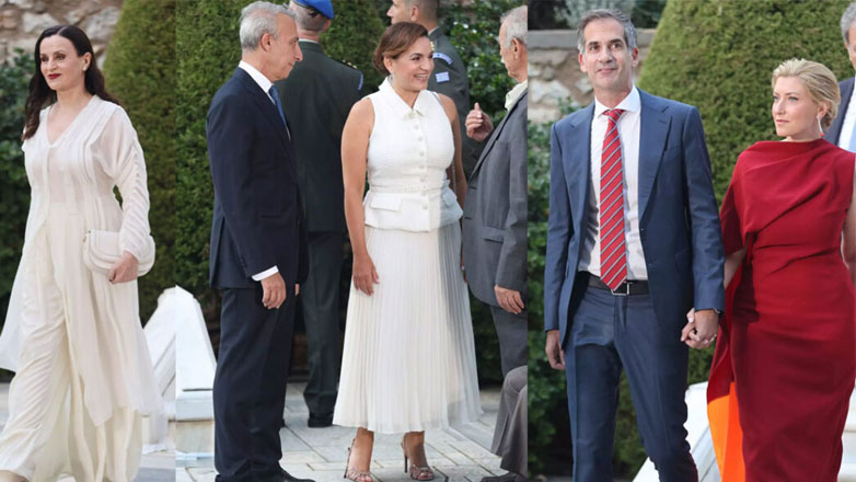 Οι κομψές εμφανίσεις στη δεξίωση για τα 50 χρόνια από την αποκατάσταση της Δημοκρατίας στο Προεδρικό Μέγαρο