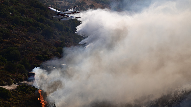 Καλύτερη η εικόνα της φωτιάς στην Εύβοια