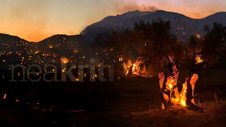Ολονύχτια μάχη με τις φλόγες στο Ρέθυμνο