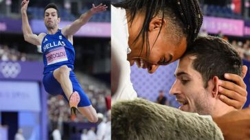 Μίλτος Τεντόγλου: Στην αγκαλιά του Εμμανουήλ Καραλή μετά το χρυσό μετάλλιο