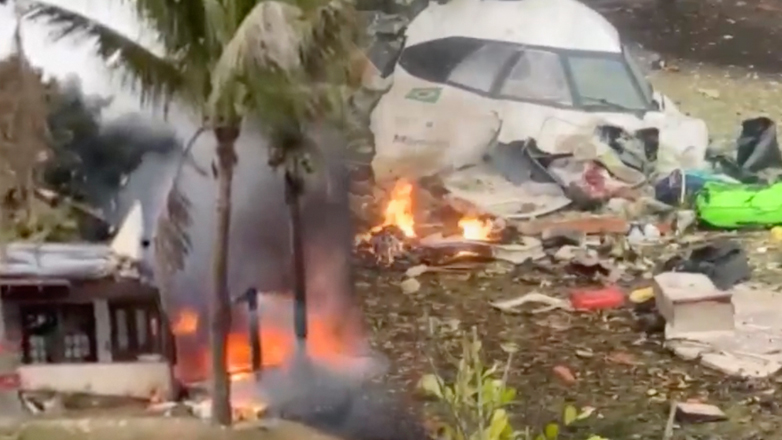 Δραματικές εικόνες από τη συντριβή του αεροπλάνου