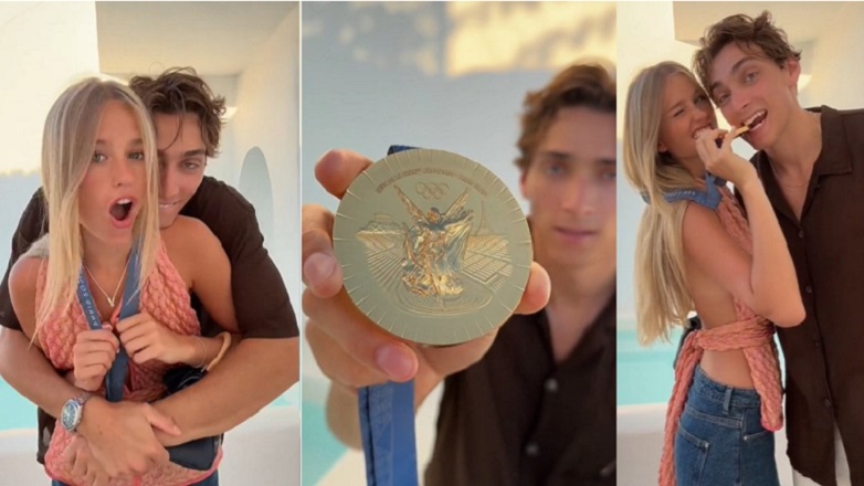 Με το μετάλλιο ποζάρει στη Σαντορίνη ο Ντουπλάντις και η καλλονή σύντροφός του Με το μετάλλιο ποζάρει στη Σαντορίνη ο Ντουπλάντις και η καλλονή σύντροφός του