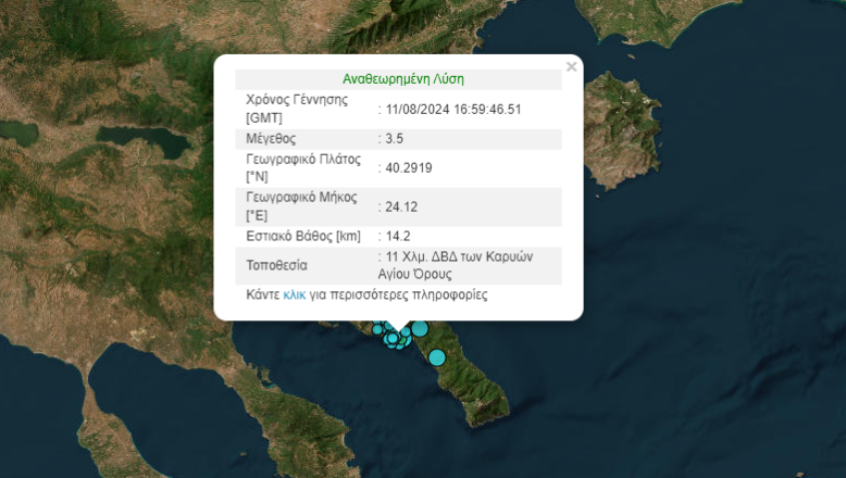 Σεισμός 3,5 Ρίχτερ στο Άγιο Όρος Σεισμός 3,5 Ρίχτερ στο Άγιο Όρος