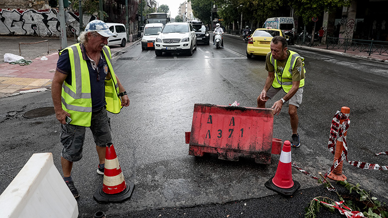 Καθίζηση οδοστρώματος στον Πειραιά