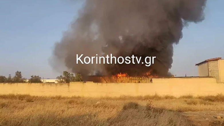 Φωτιά σε βιομηχανία στην Κόρινθο