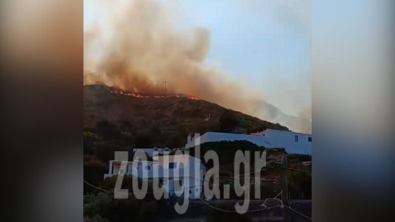Χωρίς ενεργό μέτωπο η φωτιά στους Φούρνους Ικαρίας