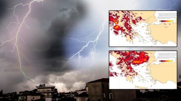 «Αγριεύει» ο καιρός με βροχές, καταιγίδες, χαλάζι και πολλούς κεραυνούς