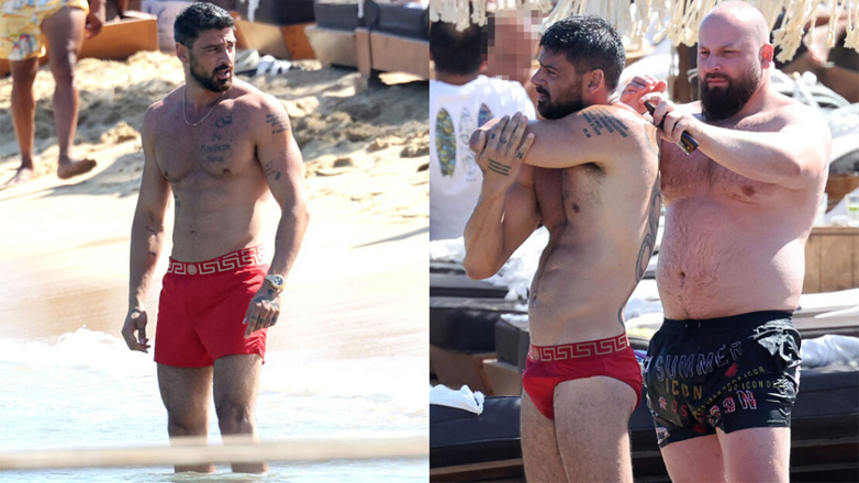 Michele Morrone: Βουτιές με speedo μαγιό σε γνωστή παραλία της Μυκόνου