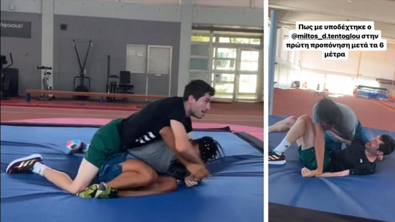 O Τεντόγλου υποδέχτηκε με… πάλη τον Καραλή μετά το πανελλήνιο ρεκόρ του – «Θα χτυπήσετε» φώναζε ο Πομάσκι!