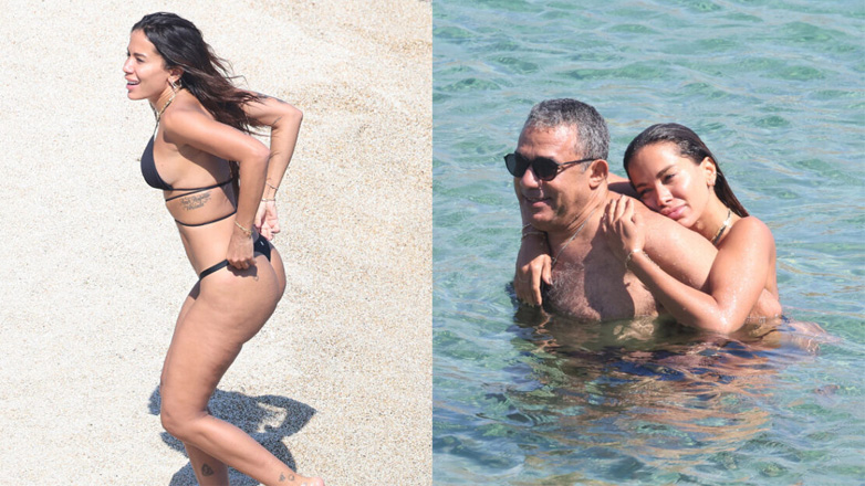 Anitta: Η Βραζιλιάνα σταρ απολαμβάνει τις βουτιές της σε παραλία της Μυκόνου μαζί με τον πατέρα της