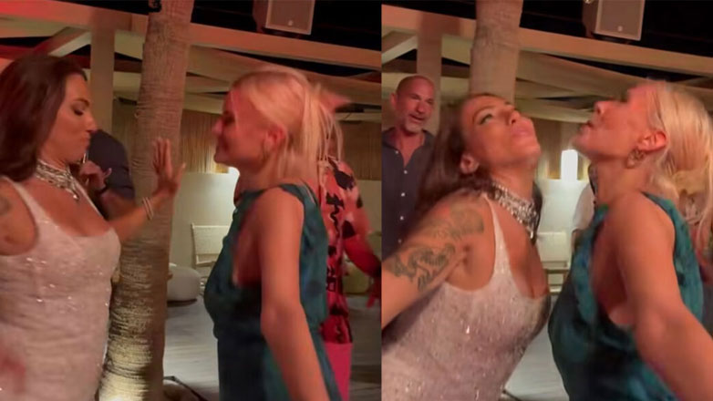 Λάουρα Νάργες: Ο ξέφρενος χορός με την Ευρυδίκη Βαλαβάνη στον γάμο της στα Χανιά