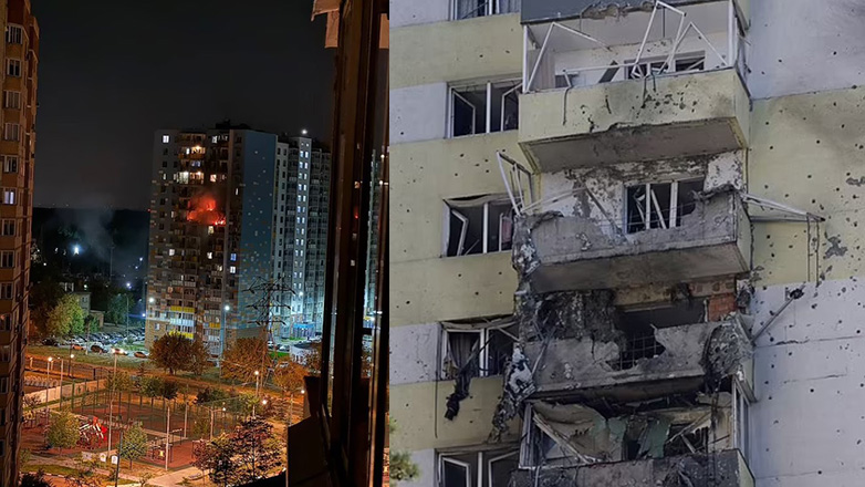 Βίντεο με ουκρανικά drones να χτυπάνε πολυκατοικία στην περιφέρεια της Μόσχας