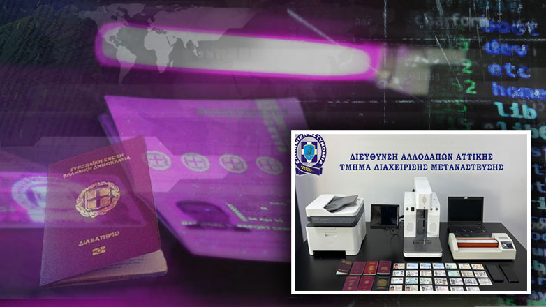 Εντόπισαν σούπερ εργαστήριο πλαστών εγγράφων μια «ανάσα» από τη ΓΑΔΑ