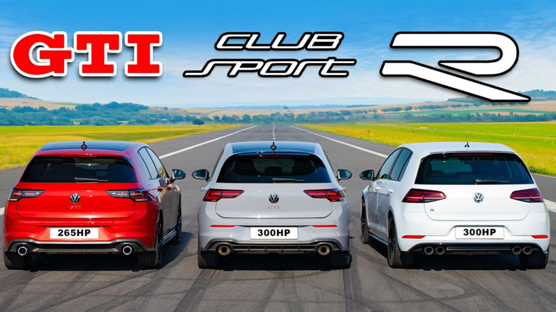 Ποιο Golf αγαπά περισσότερο τις ευθείες; Mk8.5 GTI vs Mk7 R vs Mk8 Clubsport σε ενδοοικογενειακή μάχη (Βίντεο)