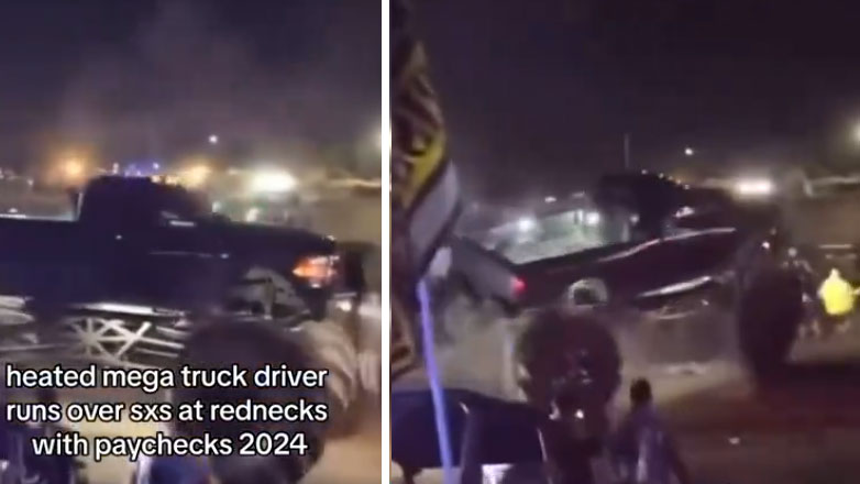 Η στιγμή που οδηγός monster truck άρχισε να πατάει κόσμο και οχήματα σε off road συνάντηση (Βίντεο)